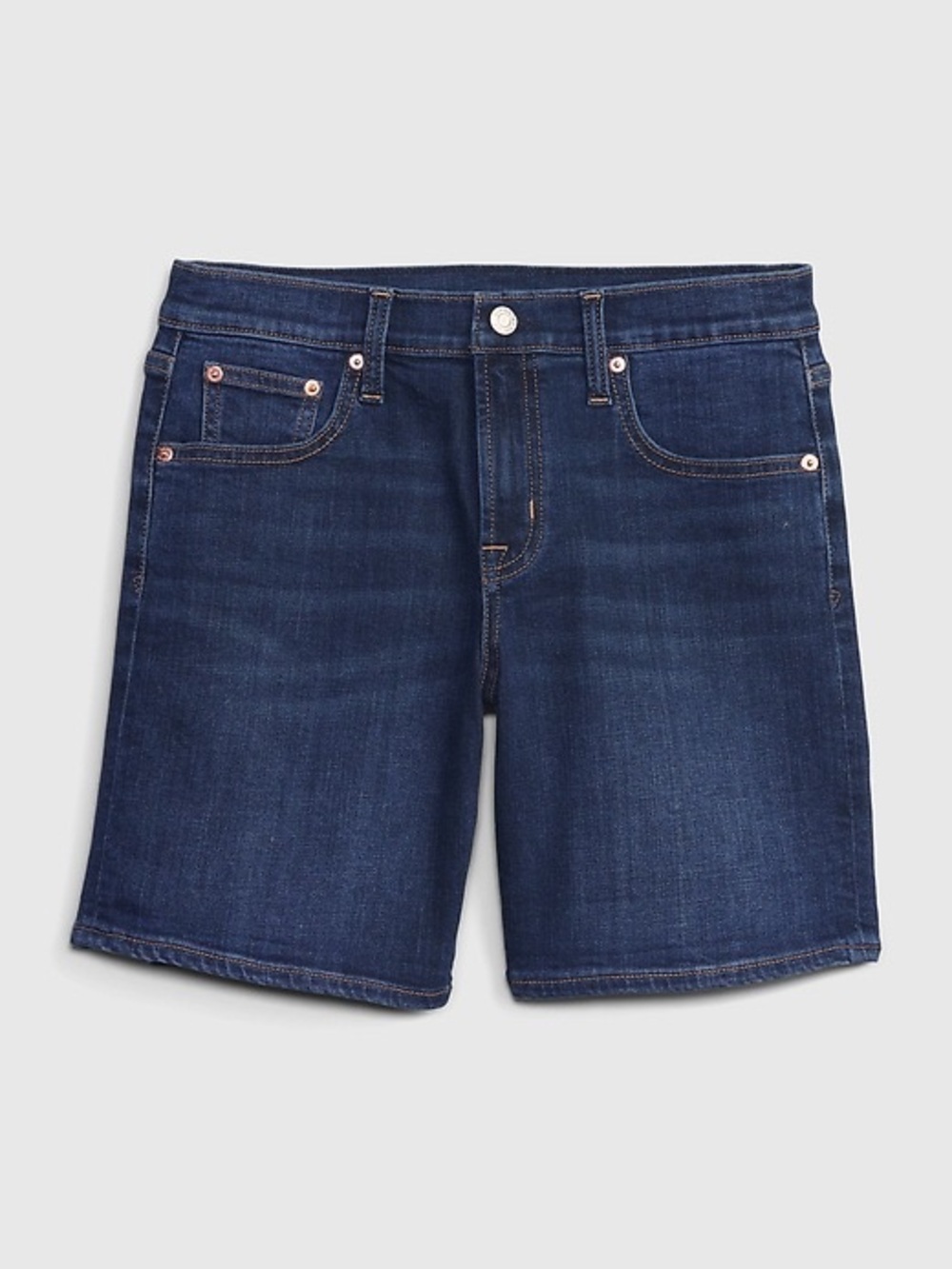 Gap Mid Rise Girlfriend Shorts, dark indigo